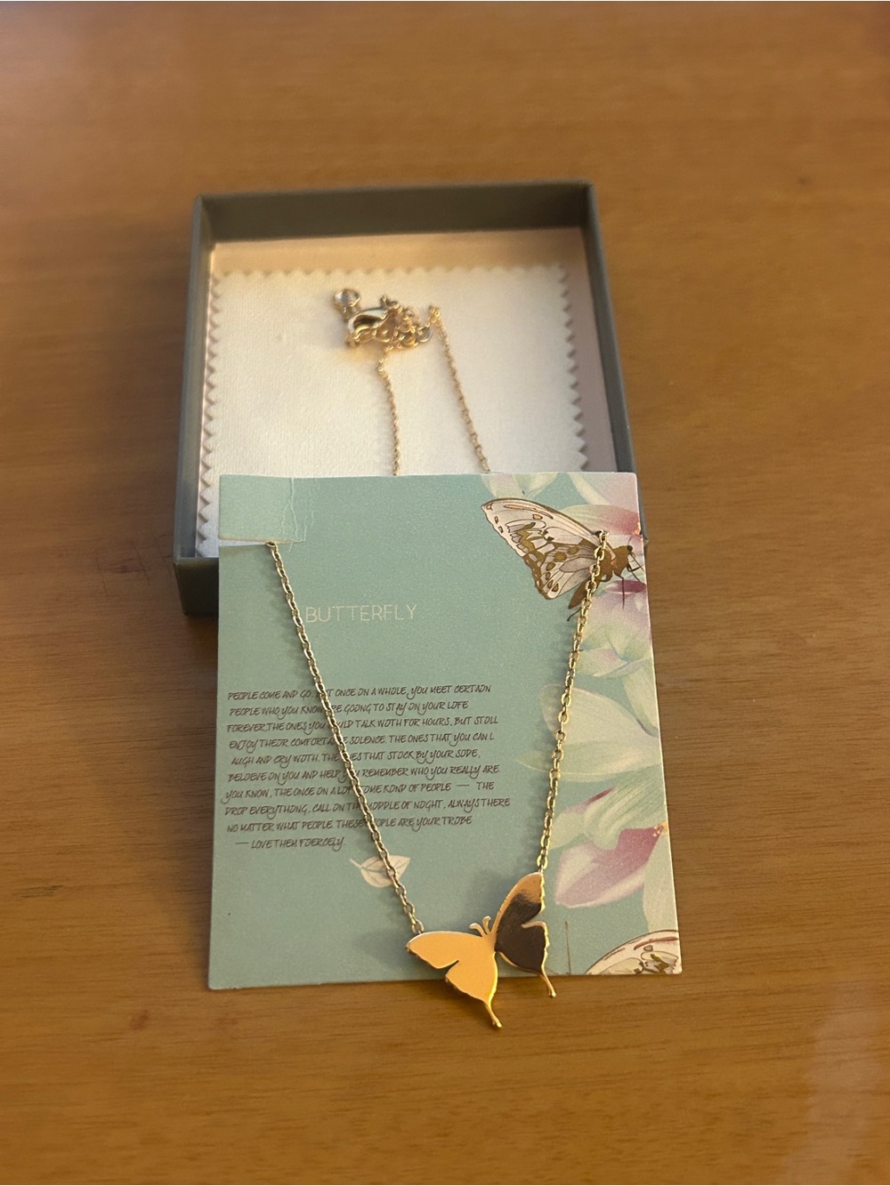 14k Plated Gold Dainty Butterfly Pendant Necklace